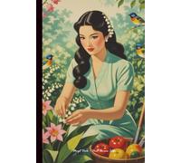 Carnet ligné | Design Vintage années 60 avec illustration originale de femme asiatique | Couverture brillante: Joli carnet 100 pages | Journal intime, ... ou carnet de notes | Format 15,24 x 22,86 cm