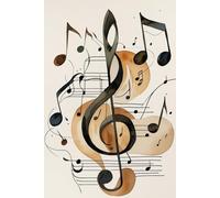 Carnet Musical - Clé de Sol: Carnet artistique avec notes de musique | 120 pages lignées | Pour écrivain, étudiant ou musicien, pour paroles, idées, ... Écriture, solfège, journaling. Cadeau idéal