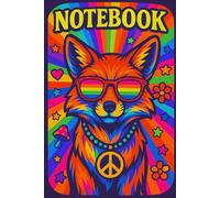 Carnet Notebook Renard Hippie Psychédélique - 100 pages lignées numérotées - Format pratique 6x9 pouces
