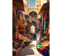 Carnet Souk Oriental Coloré: Cahier Ligné pour Écriture et Notes | Carnet Islamique Inspiré de l'Art Arabe | Journal de Ramadan, Douas, Études Coraniques, Idées et Gratitude