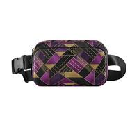 Carnevale Astratto Viola Oro e Nero Carino Marsupio Marsupio per le donne d'affari Mini con Cinghia Regolabile per Viaggi Corsa Escursionismo mandiles para mujer de cocina