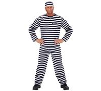 CARNEVALE COSTUME VESTITO CARCERATO UOMO TAGLIA S