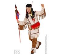 CARNEVALE COSTUME VESTITO INDIANO PELLEROSSA BAMBINO 8/10 ANNI