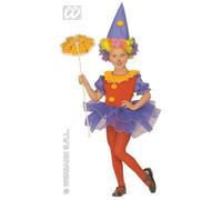 CARNEVALE COSTUME VESTITO PAGLIACCETTA CLOWN BAMBINA 4/5 ANNI