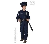 CARNEVALE COSTUME VESTITO POLIZIOTTO CON SCRITTA LUMINOSA BAMBINO 8/10 ANNI