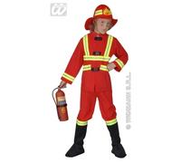 CARNEVALE COSTUME VESTITO POMPIERE BAMBINO 8/10 ANNI