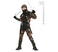 CARNEVALE COSTUME VESTITO SOLDATO NINJA BAMBINO 11/13 ANNI
