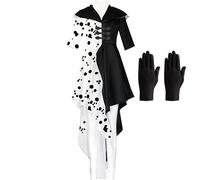 Carnevale Crudelia Deville Costume Cosplay - Regina Cattiva Vestito Costume Demon - Buono per il Donne Cosplay di Halloween - Carnevale del Male (XL)