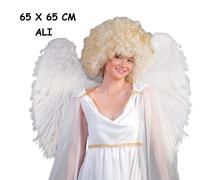 CARNEVALE HALLOWEEN ALI IN PIUME BIANCHE WHITE WINGS 65 X 65 CM FUNNY 53359