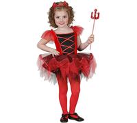 CARNEVALE HALLOWEEN COSTUME DIAVOLETTA BALLERINA BAMBINA 3/4ANNI