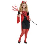 CARNEVALE HALLOWEEN COSTUME VESTITO DIAVOLESSA BAMBINA 5/7 ANNI