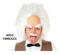CARNEVALE HALLOWEEN PARRUCCA SCIENZIATO PAZZO EINSTEIN GENIO CALOTTA WIG 4877