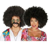 CARNEVALE HALLOWEEN PARRUCCA RIZOS RICCIA AFRO HIPPIE ANNI 70 EXTRA VARI COLORI