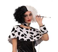 CARNEVALE HALLOWEEN SET CRUDELIA DEMON 3 PEZZI COPRISPALLE COLLARINO E POLSINO