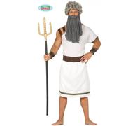 CARNEVALE HALLOWEEN TUNICA DIO ROMANO GRECO SPARTANO NETTUNO POSEIDONE ADULTO