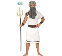 CARNEVALE HALLOWEEN TUNICA DIO ROMANO GRECO SPARTANO NETTUNO POSEIDONE ADULTO