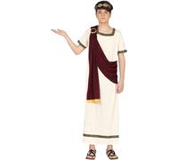 CARNEVALE HALLOWEEN VESTITO ANTICA ROMANA ROMANO IMPERATORE CESARE BAMBINO