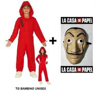 CARNEVALE HALLOWEEN VESTITO COSTUME CASA DI CARTA PAPEL RESISTENZA TG BAMBINO