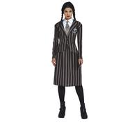 CARNEVALE HALLOWEEN VESTITO COSTUME MERCOLEDI ADDAMS WEDNESDAY SERIE TV SCUOLA