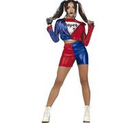 CARNEVALE HALLOWEEN VESTITO COSTUME TIPO HARLEY E JOKER ADULTO