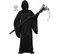 CARNEVALE HALLOWEEN VESTITO COSTUME TUNICA SPETTRO BLACK MISTIC NO FACE