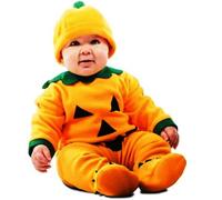 CARNEVALE HALLOWEEN VESTITO COSTUME ZUCCA PUMPKIN NEONATO PRIMA INFANZIA 3/4ANNI
