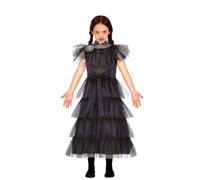 CARNEVALE HALLOWEEN VESTITO MERCOLEDI ADDAMS WEDNESDAY SERIE TV BALLO BAMBINA
