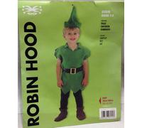 CARNEVALE HALLOWEEN VESTITO PETER PAN / ROBIN HOOD TAGLIA 2/4 ANNI SIZE