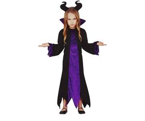 CARNEVALE HALLOWEEN VESTITO STREGA MALEFICA BAMBINA PURPLE WITCH DRESS