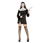 CARNEVALE HALLOWEEN VESTITO SUORA NUN RELIGIOSA MONACA SEXY ADULTO