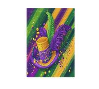 Carnevale Mardi Gras Giallo Viola Maschera vacanze cantiere bandiere per esterni banner bandiere per esterno per la decorazione del giardino 28x40 doppia faccia