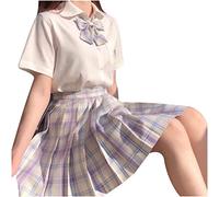 Carnevale Moda Donne Plaid Pieghettato A-Line Gonna -Burnout Vita Alta Gonna Corta, Colore: arancione., XS