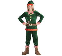 CARNEVALE NATALE COSTUME ELFO AIUTANTE DI BABBO NATALE BAMBINO 4/5 ANNI WIDMANN