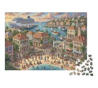 Carnevale nel Centro dell'Isola Puzzle in Legno 1000 Pezzi Adulti E Ragazzi,Legno,Idea Regalo,Sfida Impossibile,Gioco Educativo,Decorazione Casa,dai 14 Anni,Antistress (75x50cm)