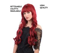 CARNEVALE PARRUCCA ROSSA HQ EFFETTO NATURALE MOSSA LUNGA FRANGIA ANNALISA 02202