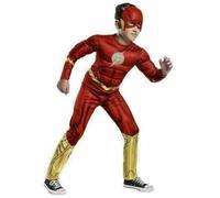 CARNEVALE VESTITO FLASH CON MUSCOLI LOGO HOLO COSTUME S/M/L ORIGINALE