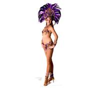 Carnevale Viola Piume di Pavone Babe Lifesize Festa Cartone Ritaglio / IN Piedi