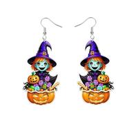 Carniee Orecchini Pendenti a Forma di Zucca Fantasma Orecchini di Halloween Abbinamenti creativi con motivi fantasma a Forma di Per Donneidea Regalo Acrilico Multicolore