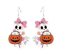 Carniee Orecchini Pendenti a Forma di Zucca Fantasma Orecchini di Halloween Abbinati a un Grazioso Motivo Fantasma a Forma di Per Donneidea Regalo Acrilico Multicolore