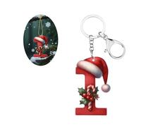 Carniee Portachiavi Natalizi Lettera Portachiavi Ciondoli Natale Charm Regalo Gli Ospiti Signore Natale Party Fornitura Acrilico Ciondolo Regalo per Uomini e Donne Multicolore H