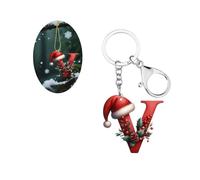 Carniee Portachiavi Natalizi Lettera Portachiavi Ciondoli Natale Charm Regalo Gli Ospiti Signore Natale Party Fornitura Acrilico Ciondolo Regalo per Uomini e Donne Multicolore U