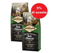 Carnilove Anatra e Fagiano per adulti 2x12kg - 3% di sconto in un set