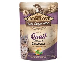 Carnilove Cat Pouch Quaglia con Dente di Leone 85gx24