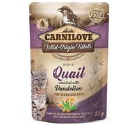 CARNILOVE Cat Pouch Quail with Dandelion 85g Cibo umido per gatti sterilizzati Quaglia con tarassaco