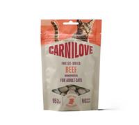 CARNILOVE Freeze-Dried Snack Cat Beef 40 g con manzo e erba gatta, snack liofilizzati per gatti