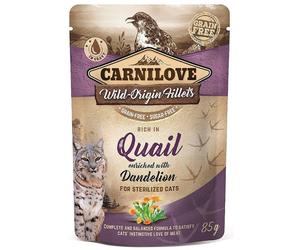 CARNILOVE Quail & Dandelion 24 x 85g per gatti sterilizzati Quaglia con tarassaco