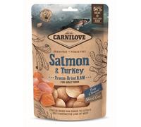 CARNILOVE Raw Freeze-dried Snack Salmon and Turkey 60g liofilizati pezzi di salmone e tacchino per cani adulti