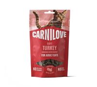 CARNILOVE Soft Snack Cat Turkey 50 g con tacchino e erba gatta, snack morbidi per gatti