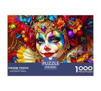 Carnival Clown Makeup Precise Cut Pieces Ideal for Stress Reduction, Mental Calmness And Enjoying Leisure Moments 38x26cm/1000pcs