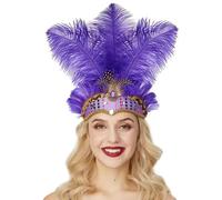 Carnival Cristallo Corona Copricapo di Piume Mardi Gras Accessori Donna Wear Hot